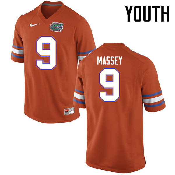 Youth Florida Gators #9 Dre Massey College Football Jerseys Sale-Orange - Click Image to Close